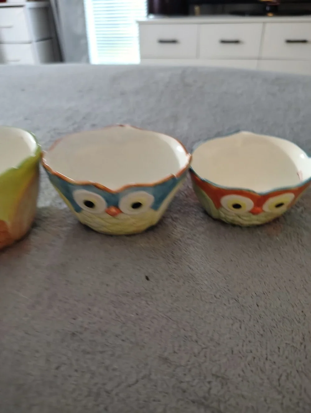 Pier 1 Ceramic Owl Nesting Bowls - Multicolor Measuring Cups